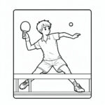 Teen boy forehand table tennis coloring page