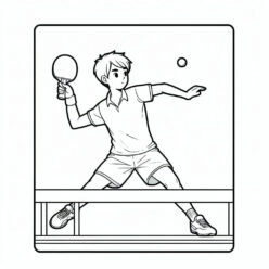 Teen boy forehand table tennis coloring page