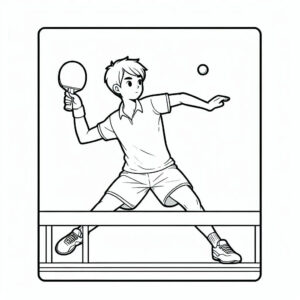 Teen boy forehand table tennis coloring page coloring page