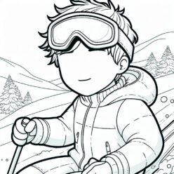 Add-your-face teen boy skiing coloring page Add-your-face teen boy skiing coloring page