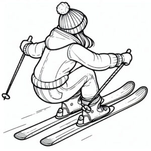 Teen girl skiing coloring page coloring page