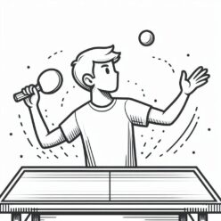 Teen table tennis spin ball coloring page