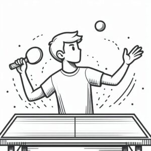 Teen table tennis spin ball coloring page coloring page