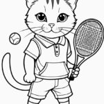 Tennis cat, a feline athlete