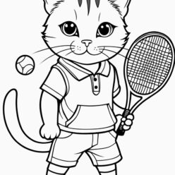 Tennis cat, a feline athlete