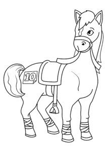 Confident, ready race horse coloring page coloring page