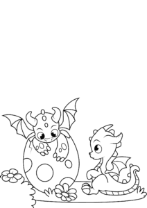 Tiny dragon hatchling coloring page coloring page