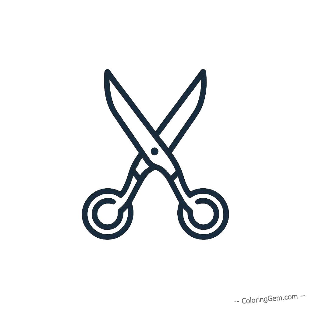 Toddler-safe scissors coloring page