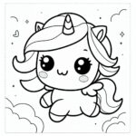 Unicorn coloring page for toddlers