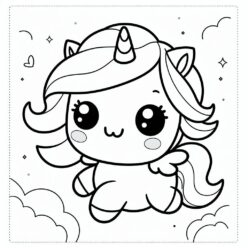 Unicorn coloring page for toddlers