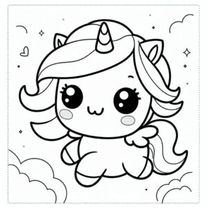 Unicorn coloring page for toddlers coloring page