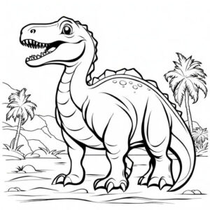 Towering dinosaur: majestic & mighty coloring page