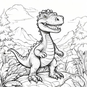 Tyrannosaurus rex: king of the mountain coloring page