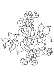 Vibrant blossoms flowers: a symphony of colors coloring page