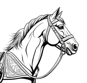 Warhorse: a majestic warrior’s mount coloring page