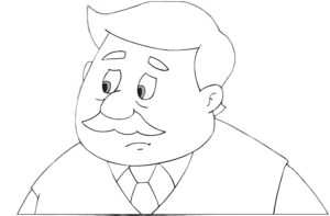 Worried man thinking coloring page for kids coloring page