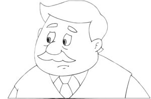 Worried man thinking coloring page for kids