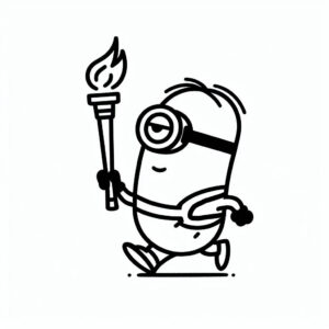 Asleep minion olympic flame coloring page coloring page