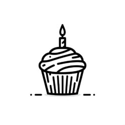 Cupcake candle ready to light coloring page