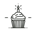 Cupcake and candle coloring page