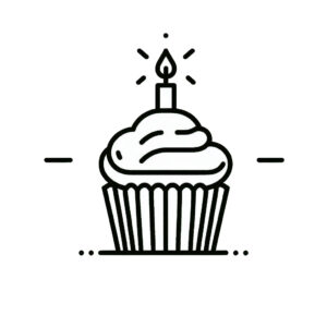 Cupcake and candle coloring page coloring page