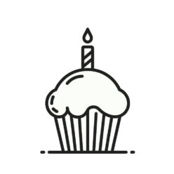 Delicious fluffy cupcake coloring page