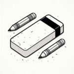 Desk supplies eraser coloring page