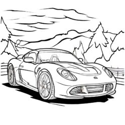 Fast sports car coloring page