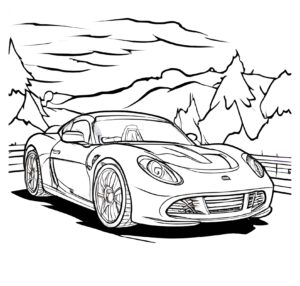 Fast sports car coloring page coloring page