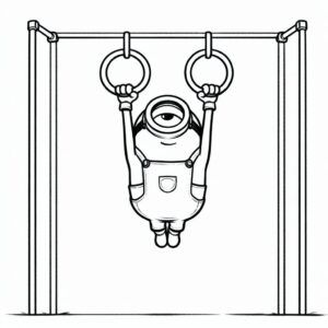 Focus minion gymnastics rings coloring page coloring page