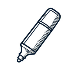 Highlighter stationery set coloring page Highlighter stationery set coloring page