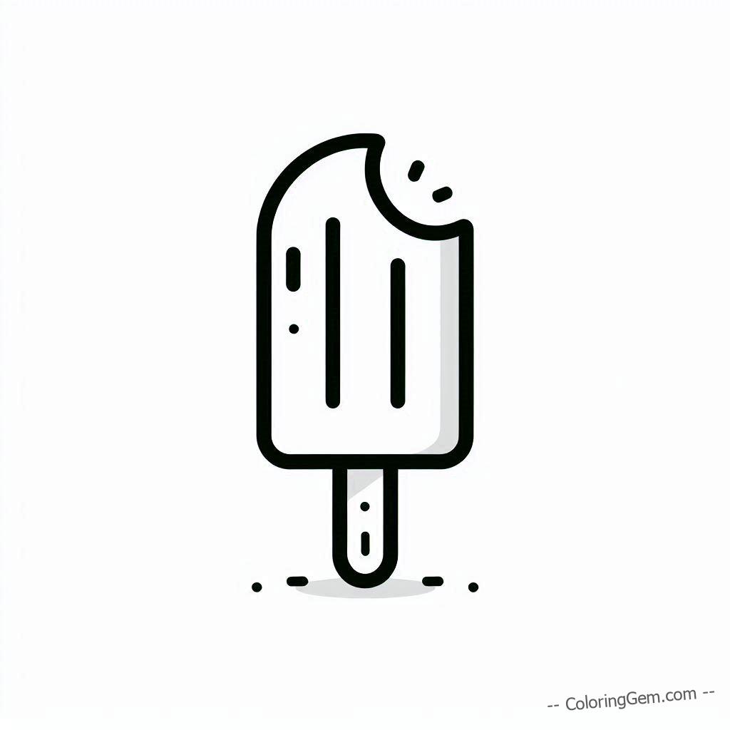 Ice cream bite mark coloring page