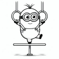 Minion gymnastics on pommel horse olympics coloring page Minion gymnastics on pommel horse olympics coloring page