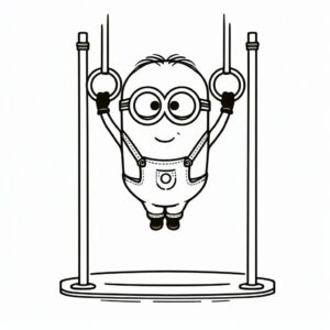 Minion gymnastics rings coloring page coloring page