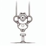 Minion gymnastics rings olympics coloring page