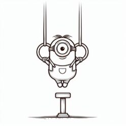 Minion gymnastics rings olympics coloring page