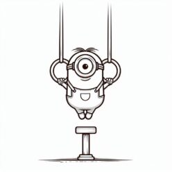 Minion gymnastics rings olympics coloring page Minion gymnastics rings olympics coloring page