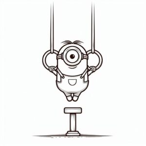 Minion gymnastics rings olympics coloring page coloring page