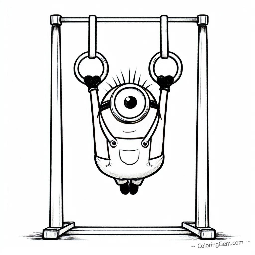 Minion olympics gymnastics coloring page