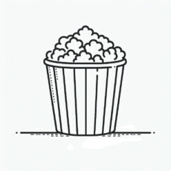 Movie night popcorn coloring page