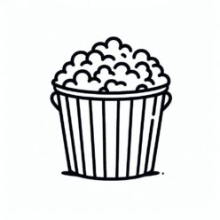 Movie night popcorn coloring page