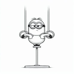 Nonchalant minion gymnastics olympics coloring page