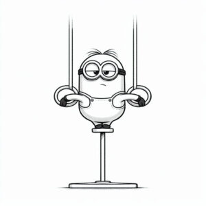 Nonchalant minion gymnastics olympics coloring page coloring page