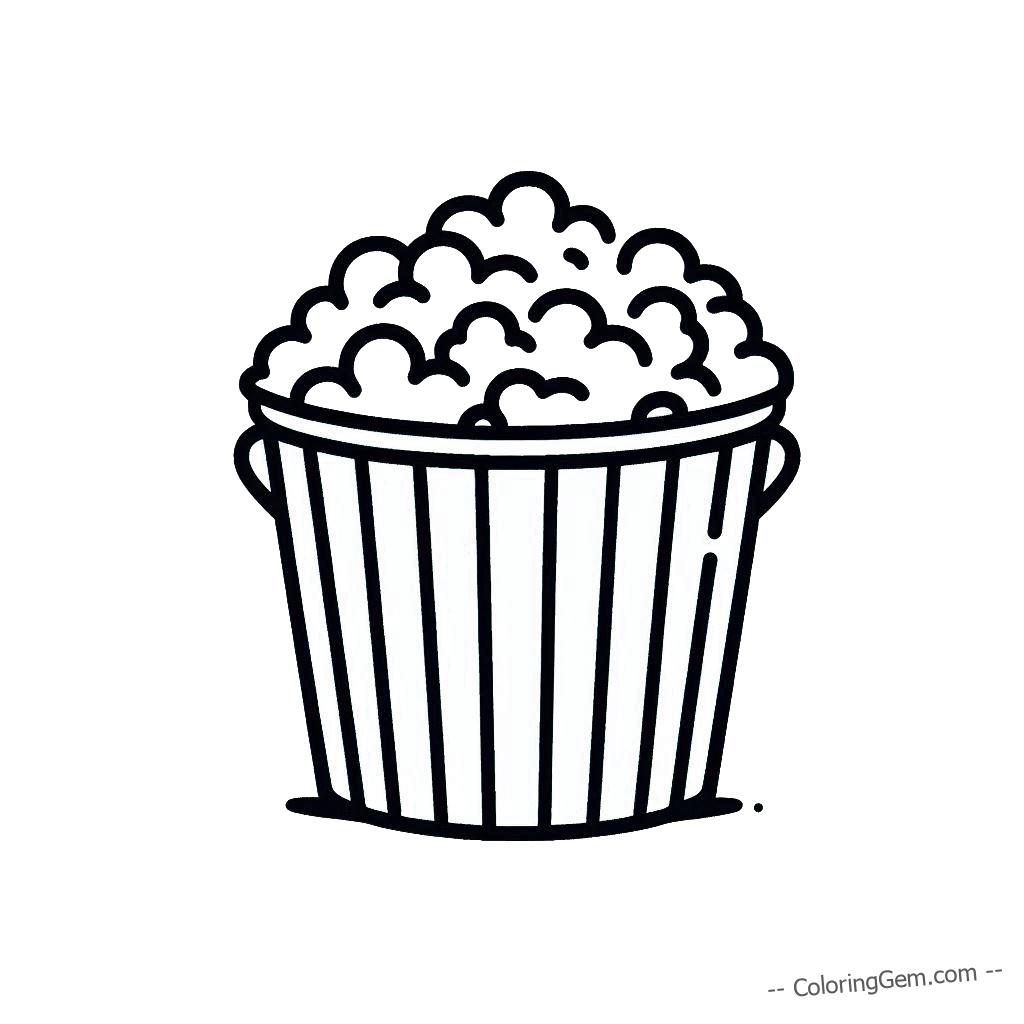 Popcorn bucket coloring page