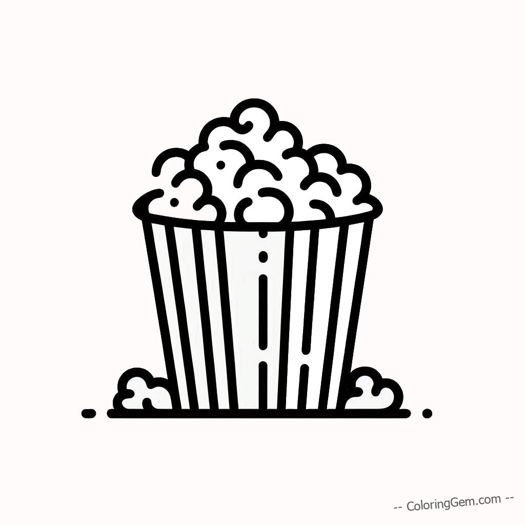 Popcorn overflow coloring page