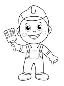 Painter shows navigation within coloringgem coloring page